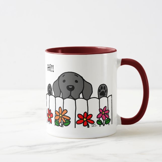 Black Labrador watching you Mug (Right)
