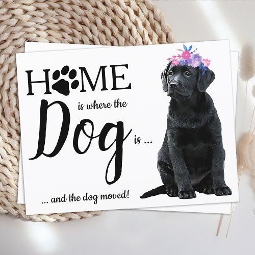 Black Labrador Weve Moved Dog Moving Announcement Postcard