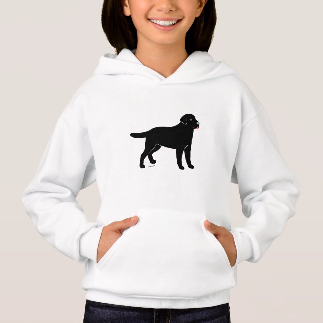 Black Labrador with a Little Tongue Hoodie (Front)