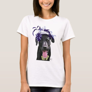 Black Labrador With Blue Fascinator T-Shirt
