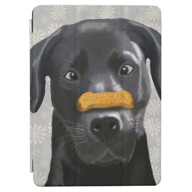 Black Labrador With Bone on Nose 2 iPad Air Cover (Front)
