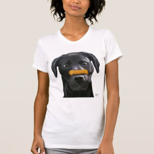 Black Labrador With Bone on Nose 2 T-Shirt