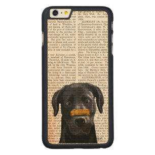 Black Labrador With Bone on Nose Carved Maple iPhone 6 Plus Case