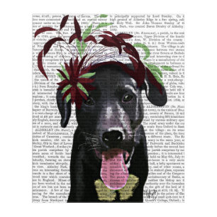 Black Labrador With Green Fascinator Acrylic Print
