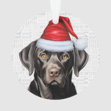 Black Labrador with Name and Photo Christmas
