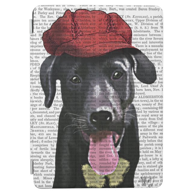 Black Labrador With Red Cap iPad Air Cover (Front)