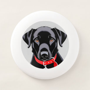 Black Labrador with Red Collar Wham-O Frisbee