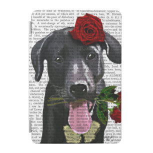 Black Labrador with Roses 2 iPad Mini Cover
