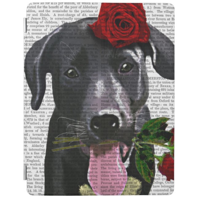 Black Labrador with Roses iPad Air Cover (Front)