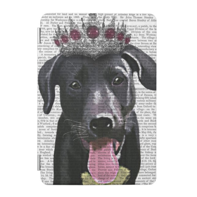 Black Labrador With Tiara iPad Mini Cover (Front)