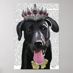 Black Labrador With Tiara Poster
