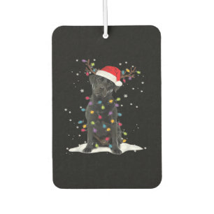 Black Labrador Xmas Dog Christmas Tree Light Class Air Freshener