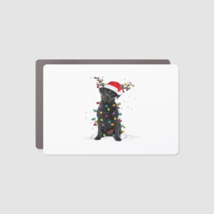 Black Labrador Xmas Dog Christmas Tree Light Class Car Magnet