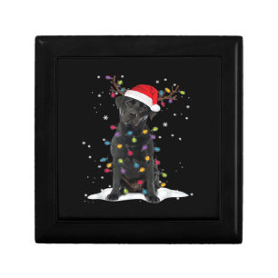 Black Labrador Xmas Dog Christmas Tree Light Class Gift Box