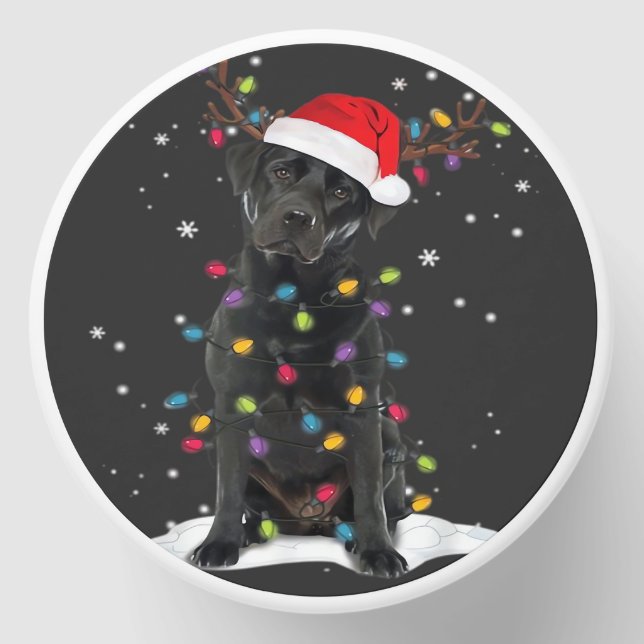 Black Labrador Xmas Dog Christmas Tree Light Class Mini Candle Favors (Front)