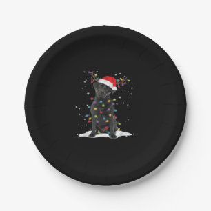 Black Labrador Xmas Dog Christmas Tree Light Class Paper Plates