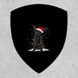 Black Labrador Xmas Dog Christmas Tree Light Class Patch