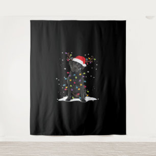 Black Labrador Xmas Dog Christmas Tree Light Class Tapestry