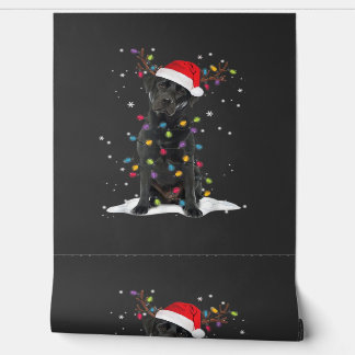 Black Labrador Xmas Dog Christmas Tree Light Class Wallpaper