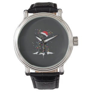 Black Labrador Xmas Dog Christmas Tree Light Class Watch