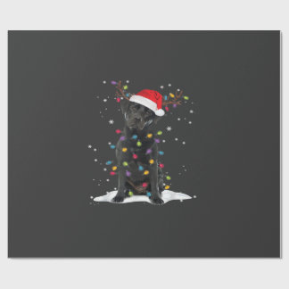 Black Labrador Xmas Dog Christmas Tree Light Class Wrapping Paper