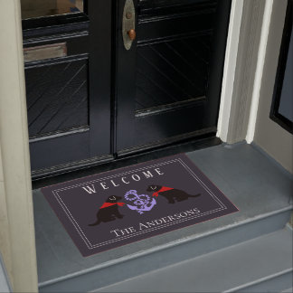 Black Labradors and Anchor Nautical Large Doormat