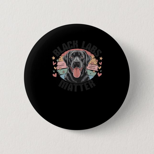 Black Labs Funny Labrador Graphic Tee Sticker  Button (Front)
