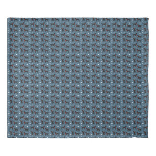 Black Labs Labrador Retriever Blue Pattern Duvet Cover