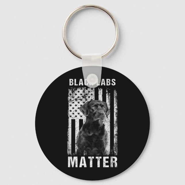 Black Labs Labrador Retriever Keychain (Front)
