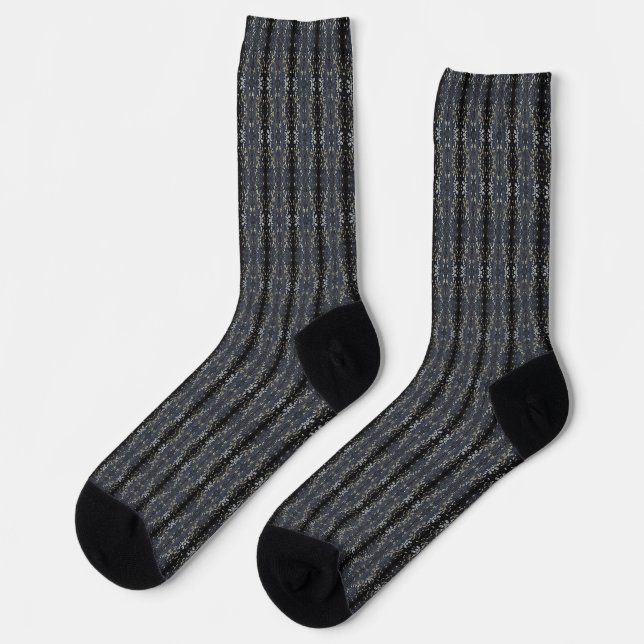 Black Lace 2 Tree Bark Patterned Socks (Left)