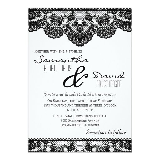 Black And White Lace Wedding Invitations 8