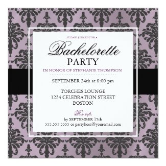 Black Lace Bachelorette Party Invitations