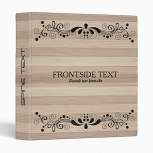 Black Lace Blond Wood Stripes Pattern Binder