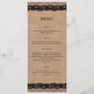 Black Lace & Burlap Menu