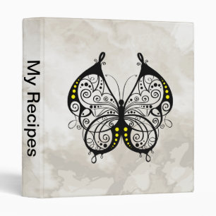 Black Lace Butterflies 5 3 Ring Binder