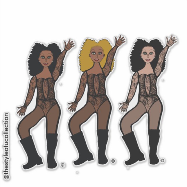 Black Lace Dancer Sticker (Front)
