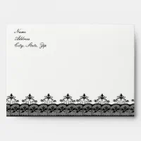 White and Black Lace Wedding Envelopes