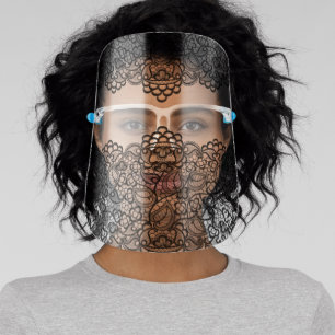 Black Lace Face Shield