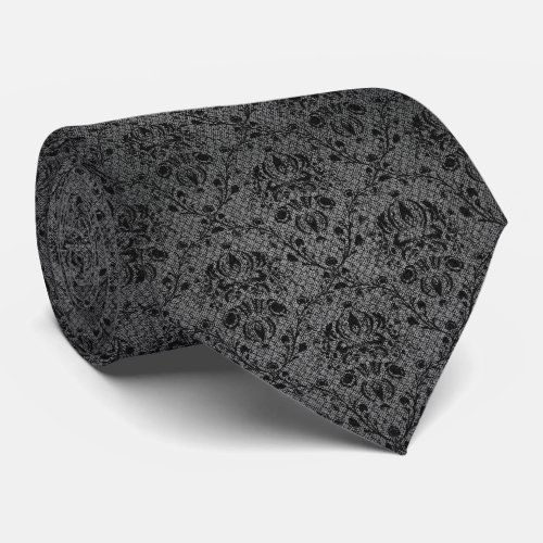 Black Lace Fashion Designer Texture Neck Tie