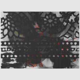 Black Lace Goth Red Flower Weird Art Tissue Paper