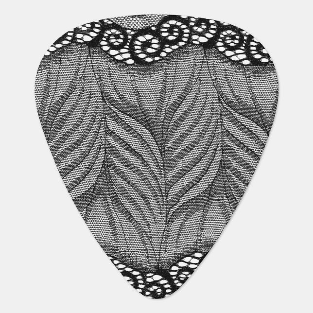 Black Lace Guitar Pick (Front)