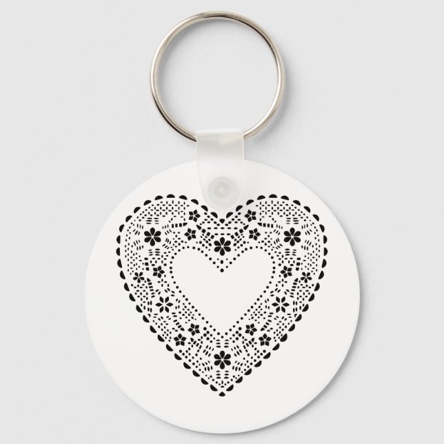 Black Lace Heart Keychain (Front)