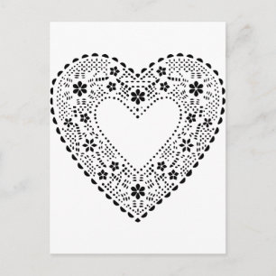 Black Lace Heart Postcard