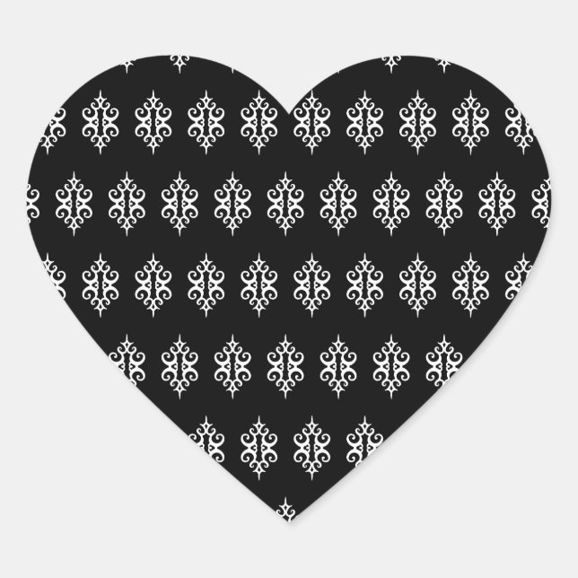 Black Lace Heart Stickers (Front)