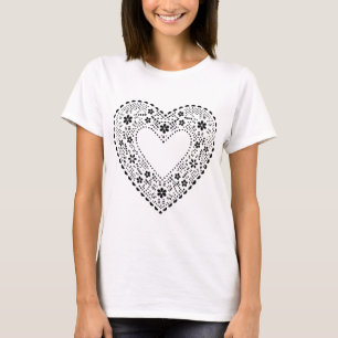 Black Lace Heart T-Shirt