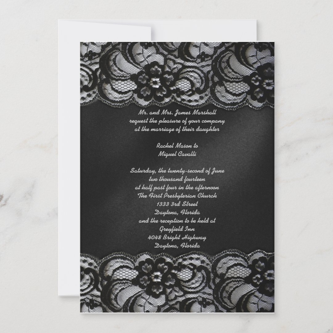 Black Lace Invitation | Zazzle