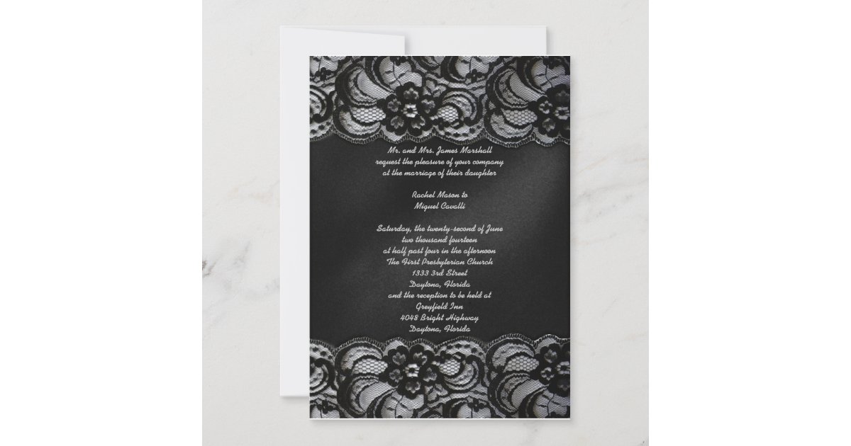 Black Lace Invitation | Zazzle