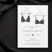 Black Lace Lingerie Bridal Shower Modern Invitation at Zazzle