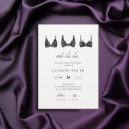Black Lace Lingerie Bridal Shower Modern Invitation at Zazzle
