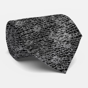 BLACK LACE-LOOK NECK TIE